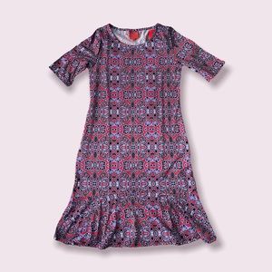 Boutique- NWT- Tracy Negoshian MIDI Dress - Geo Swirl Pattern